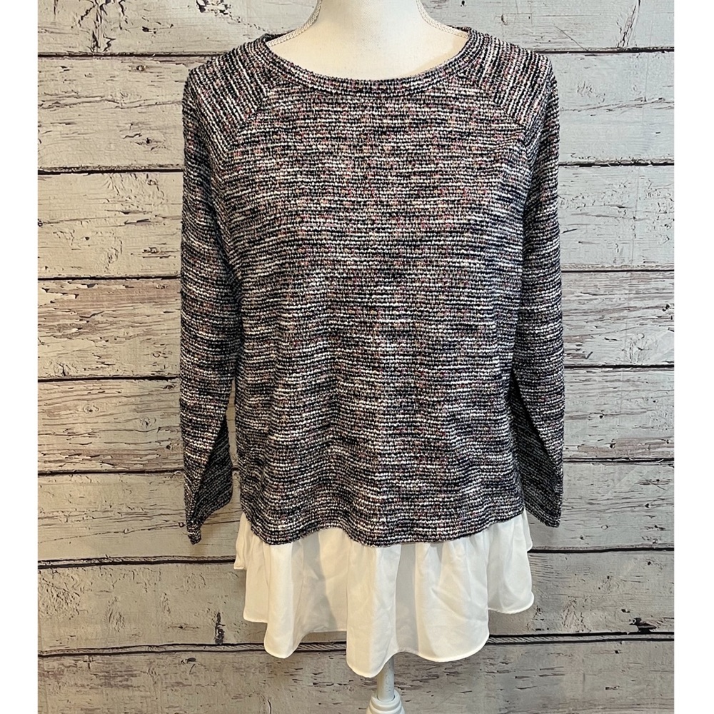 LOFT Skirted Multi Color Sweater-Large